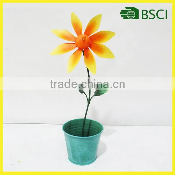 wholesale sunflower planter home garden decoration metal decoration