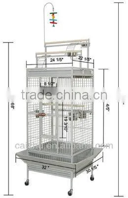 Metal Parrot Cage Bird Finch Cage Cockatiel Parakeet Ladder White/Black Iron House
