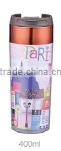 350ml/400ml/450ml stainless steel Inner plastic outer steel double layer cup
