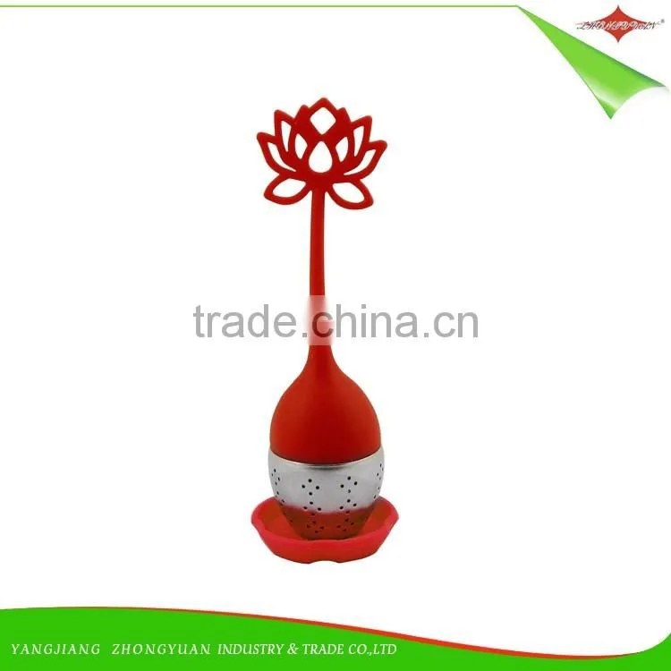ZY-E3143 Food grade silicone tea infuser and tea bag strainer with drip tray