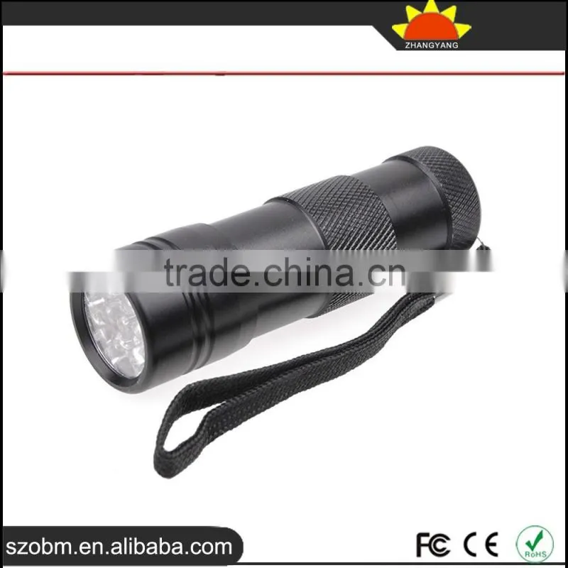 HOT sales 12 LED 395-400 nm UV Purple Light flashlight torch