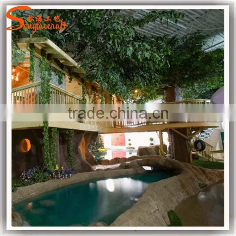 Factory price of Chinese suppliers large outdoor FRP artificial tree house prefabricated