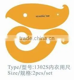 kearing brand,curved crafting mold,underwear bra fashion design french curve 2pcs in a set#1302S