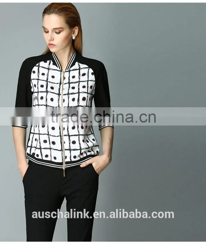 autumn outdoor fashion stylist dot print patched jacket wholesale