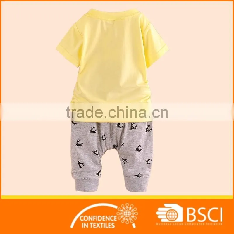 2016 Lasest Boy Summer Short Sleeve Printed Jersey Sports 2pcs Cloth Set