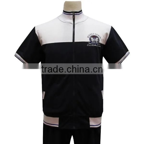 High Quality Cheap China Wholesale Men T Shirt Suit Set Custom Logo Zipper Up