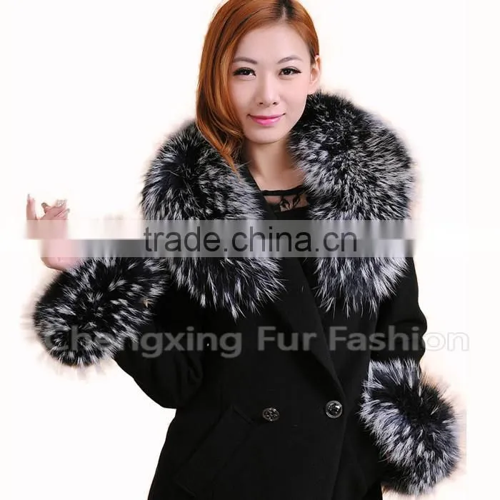 COLLAR-F17B Alibaba Wholesale Accessories Ladies Raccoon Fox Fur Coat Fur Collar