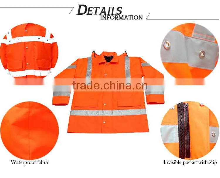 led safety reflective red jacket security uniform