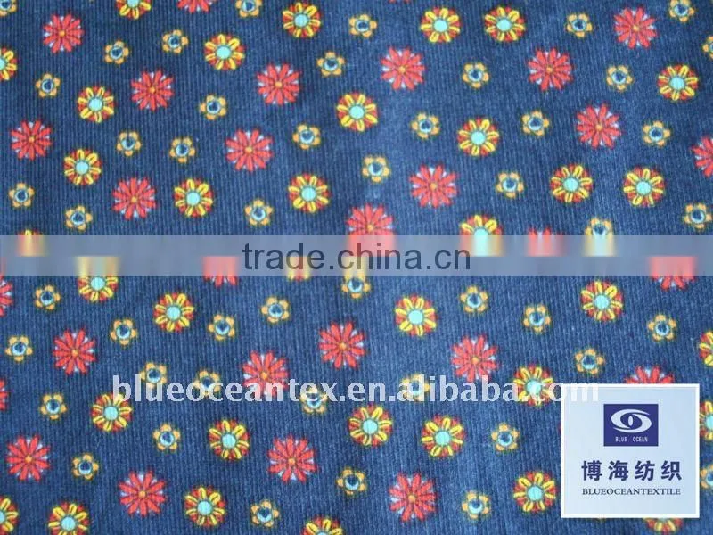 Flower Pattern Printed Corduroy 11 Wales Corduroy