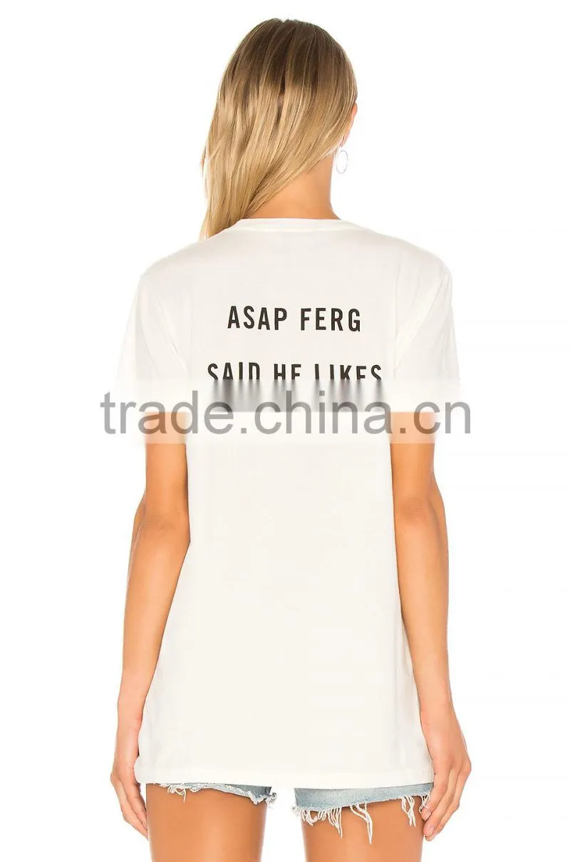 Guangzhou Best-Selling New Design Summer Casual 160g 100% Cotton Short Sleeve O-Neck Women's Custom T Shirt Printing