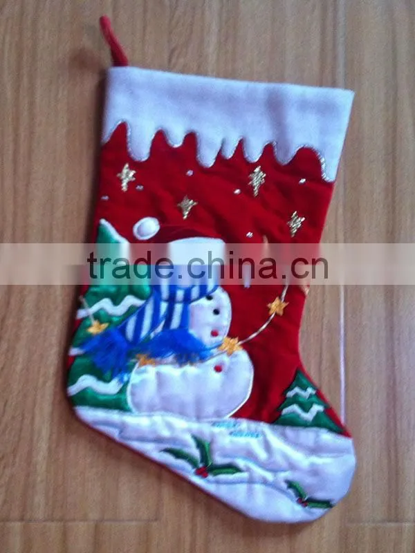 Lovely baby polar fleece christmas socks with logo embroidery