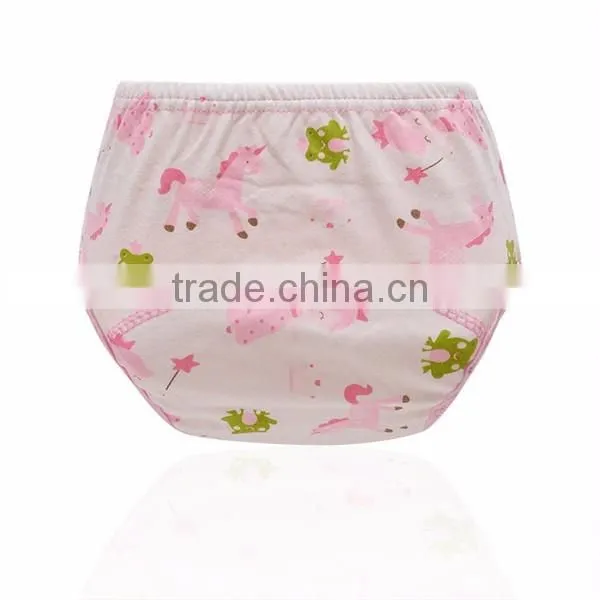 hot selling 7 designs leak-proof baby training pants full printed pure cotton baby cloth diaper