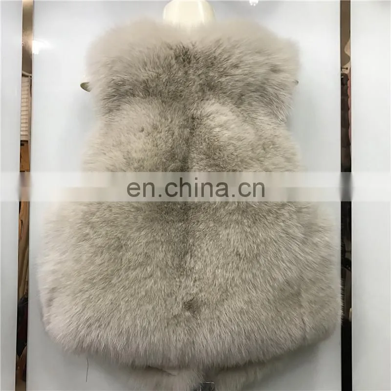 2017 New Jiaxing Winter Warm Fsahion Long Women Fox Fur Vest Real Fox Fur Coat