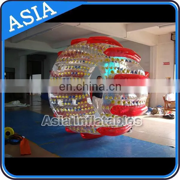 Giant Color Dots Inflatable Water Roller Ball For Adult