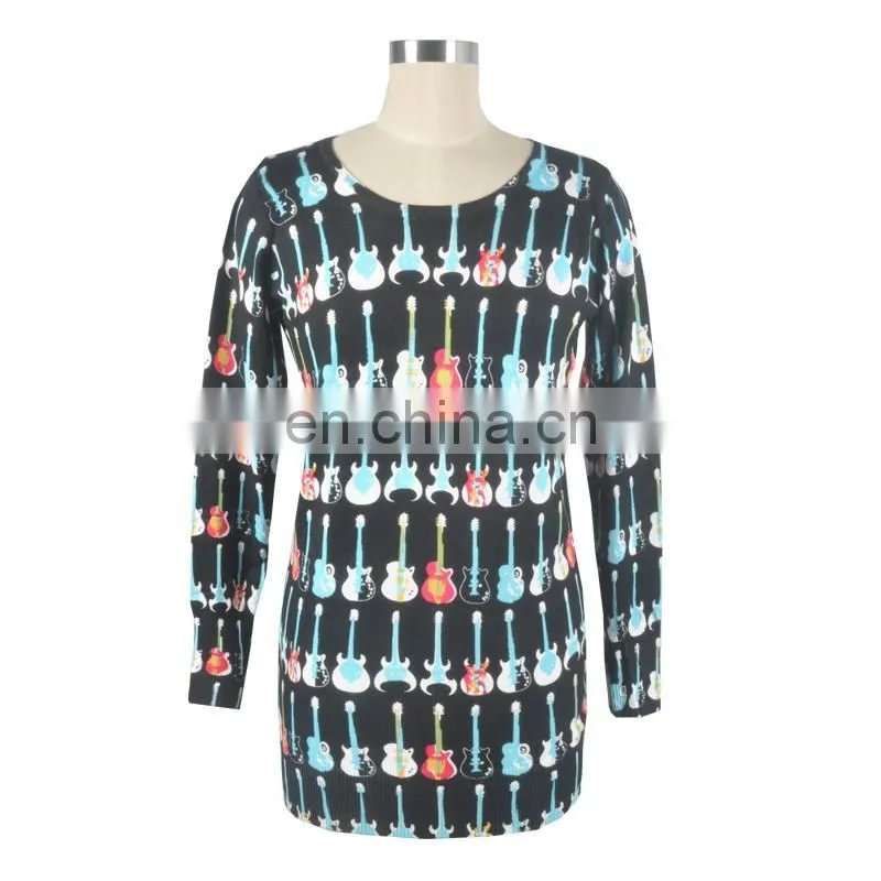 Cartoon Print Tight-fitting sweater