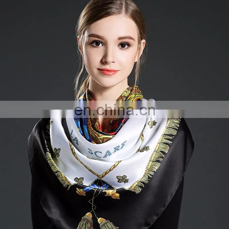 Women big square silk scarf 140*140cm