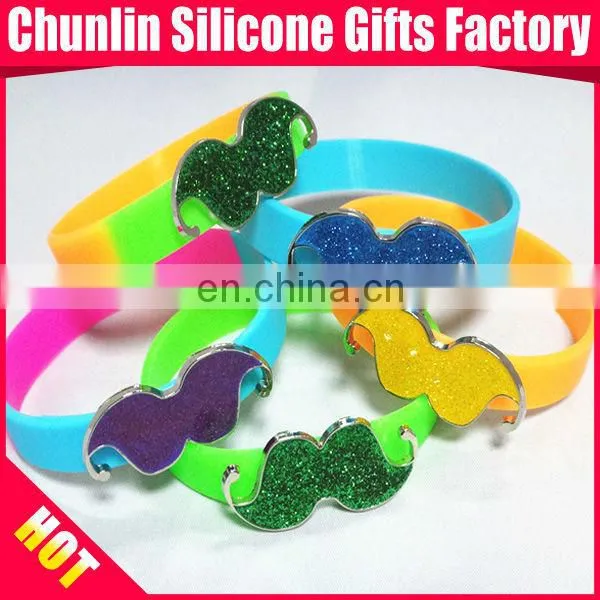 Lovely New Style Silicone Bracelets with Metal Charms
