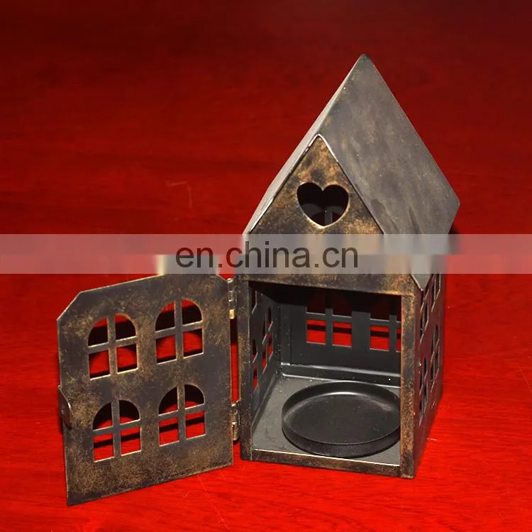 Vintage style hand made little house candle holder