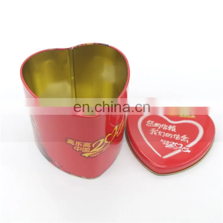 red heart shape gift chocolate box metal tin wholesale
