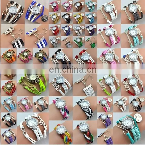 Wholesale braided wrist watch china watch lady bracelet watch