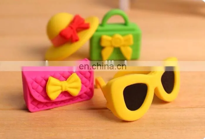 3D Erasers Top Hat/Glasses/Purse Girl's Eraser