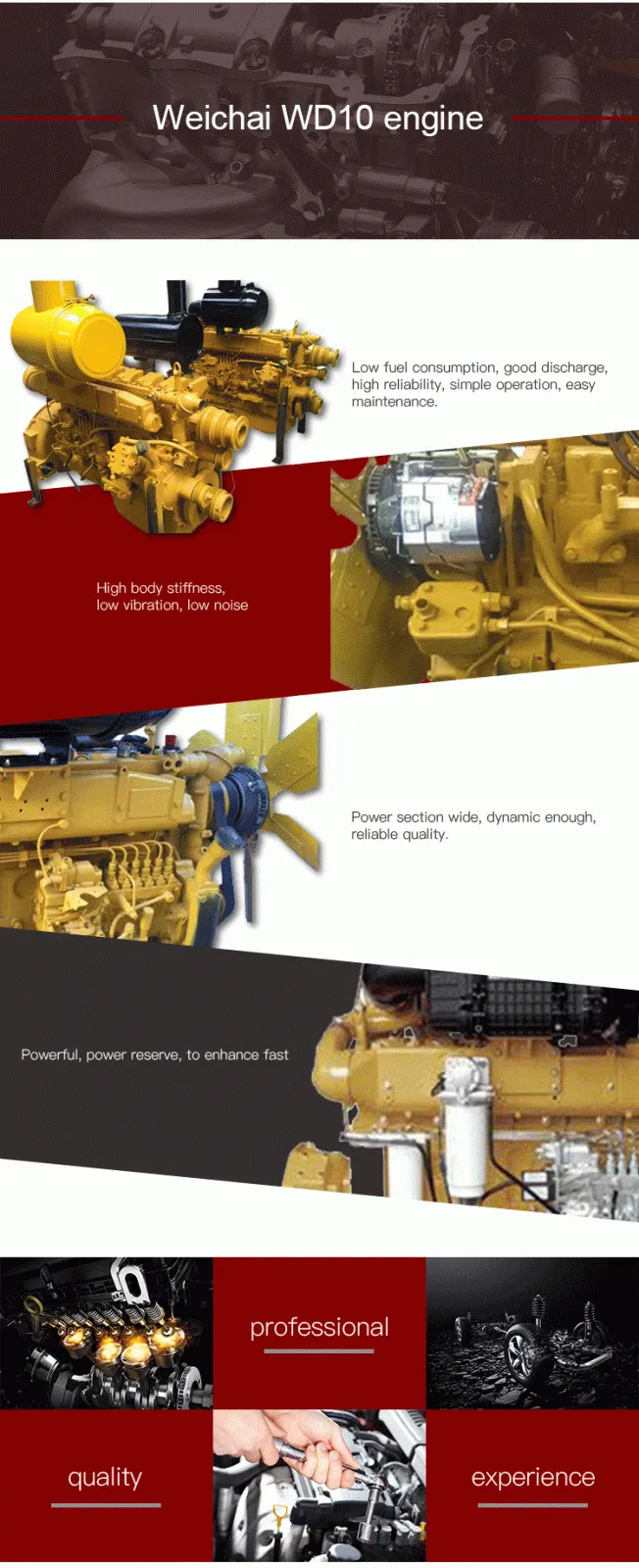 Engineering engines weichai hoist fuel engine WD10G210E11