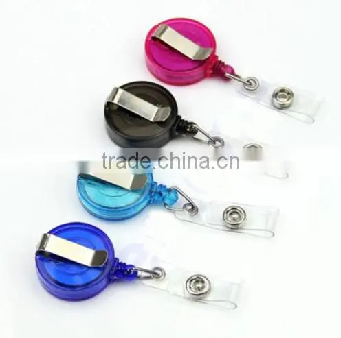 5PCS Retractable Card Badge Holder Key Chain Reels Circular Pull Buckle Portable