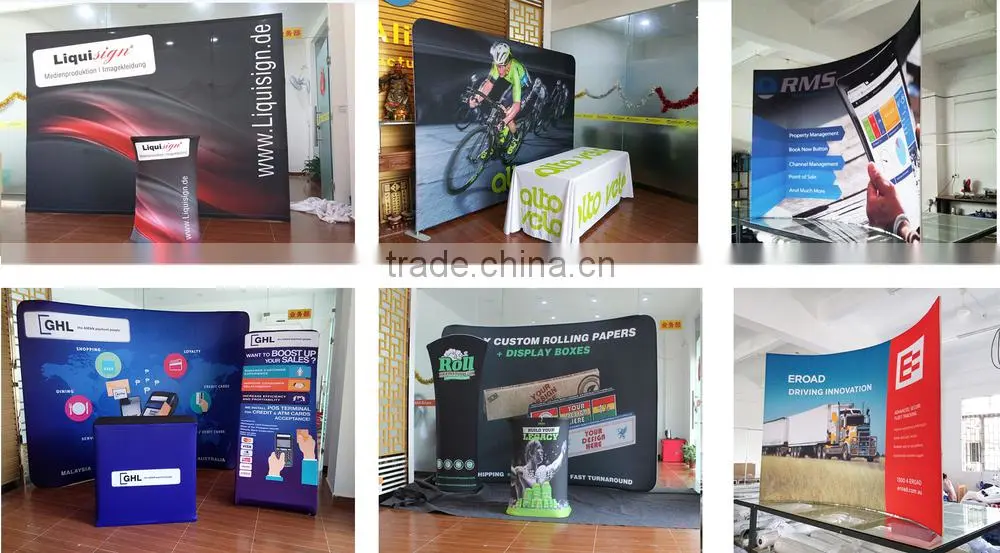 Custom company logo printed fitted stretch stand display kiosk, display equipment