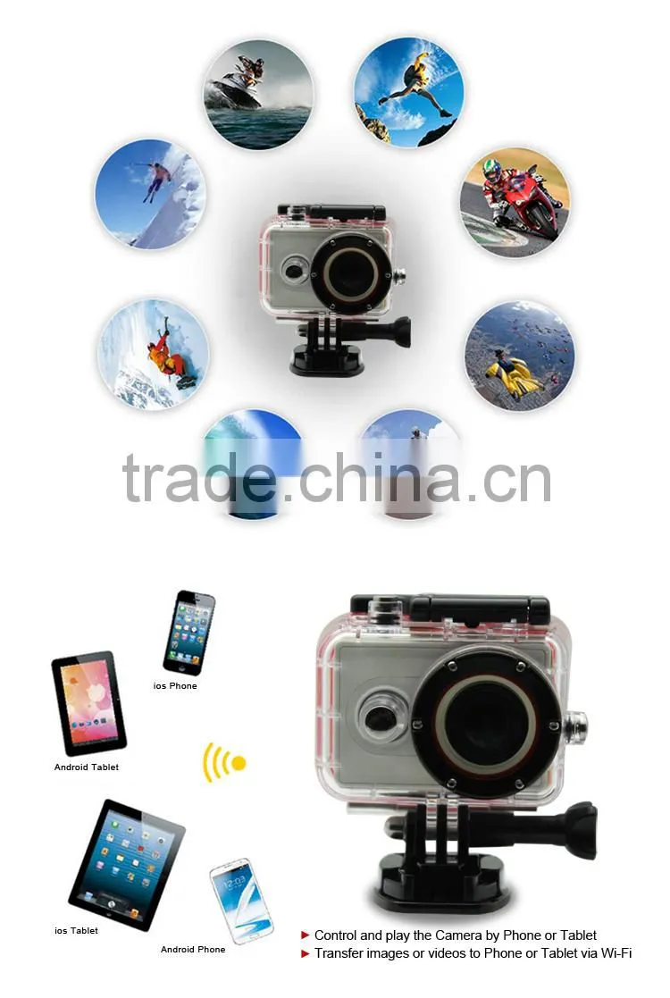 Perfect 60 Meters Deep Waterproof Case for Xiaomi Yi Camera with Full Buttons For Easy Operation On Xiaomi Yi Action Cameras