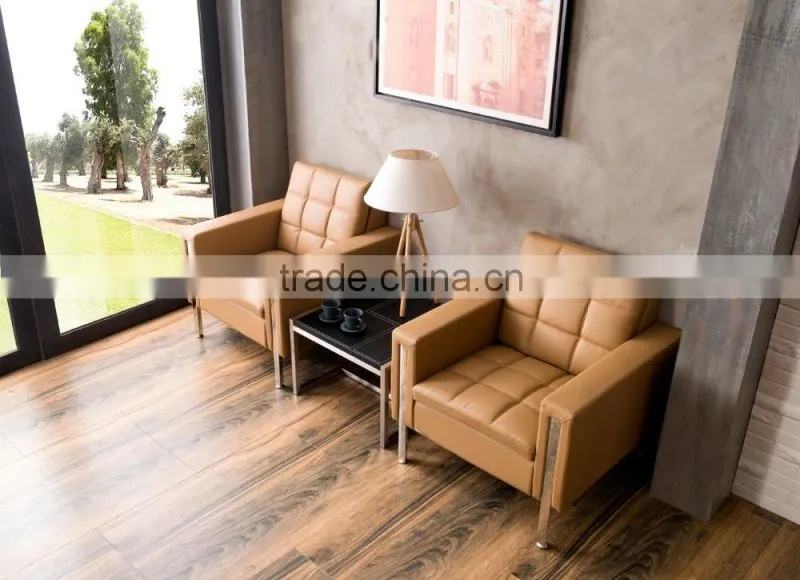 Deluxe small leather covered office sofa oem product