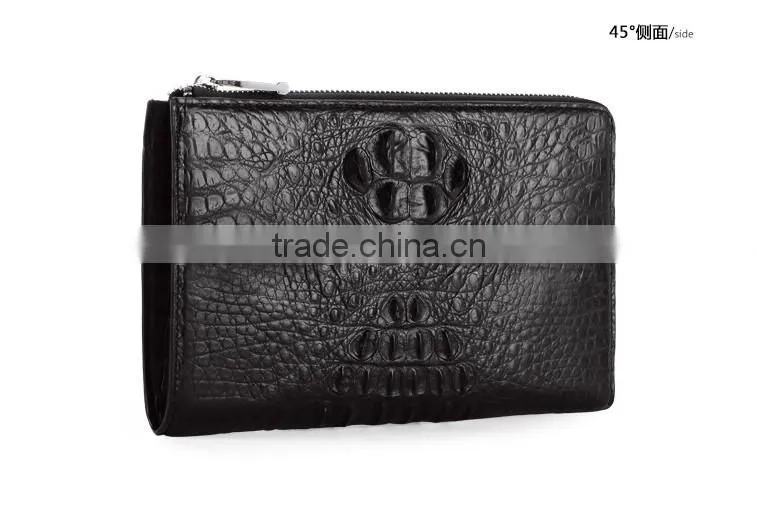 vintage style crocodile and soft calf leather men clutch wristlet wallet handbag wholesale