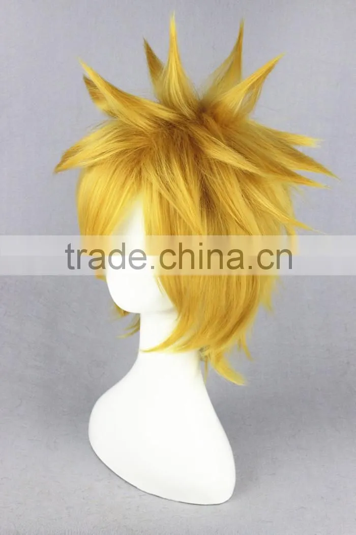 High Quality 35cm Short Straight Bleach Cosplay Hair Wigs Kurosaki ichigo Light Blonde wigs Synthetic Anime Cosplay Wig