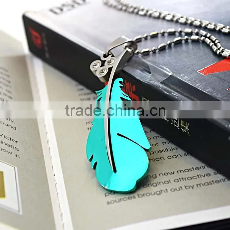 Custom Made Charms Wholesale Silver Feather Charm Pendants