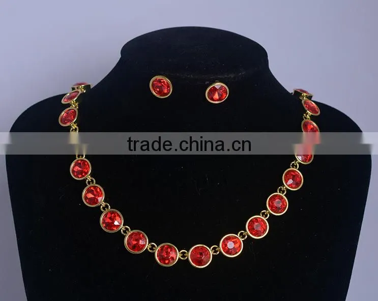 Dignified Crystal Chain Silver Fashion Jewelry Necklace Set