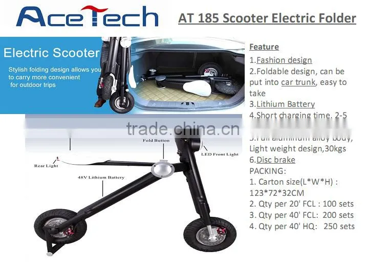 New Design E Scooter, 35-40km Range Per Charge Foldable electric bike with 350W motor power