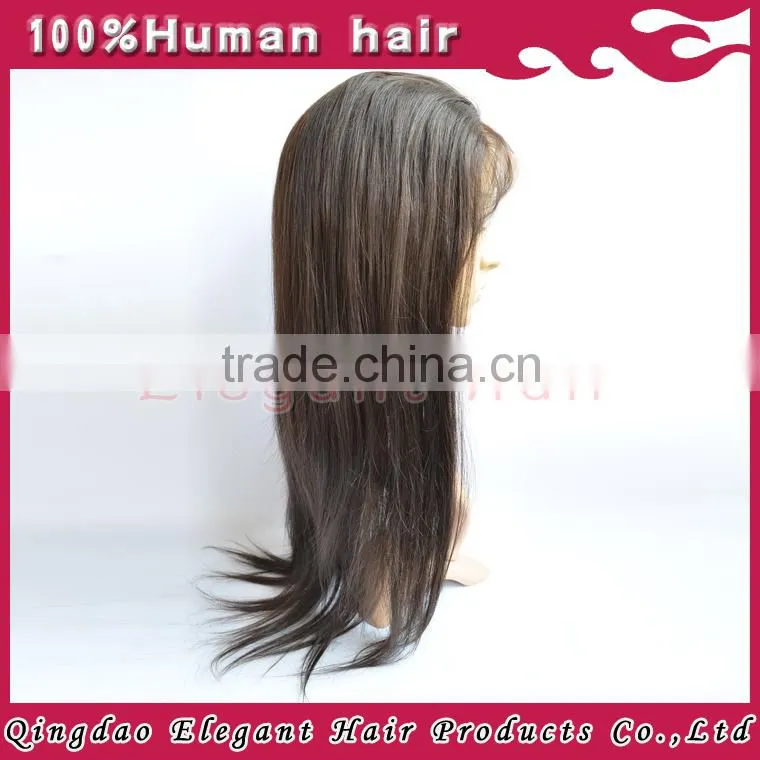 2015 Wholesale Cheap Lace Wig With Bangs 100% Unprocessed Virgin Remy Brazilian Human Hair Full Lace Wigs