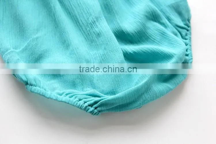 2016 Summer Baby Infant Children's Clothing Baby Girl Clothes Sling Pure Color Jmpsuit Ruffle Cotton Rompers