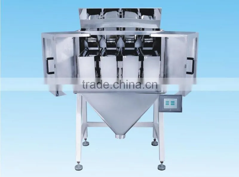 4 heads linear weigher for sugar, salt, seed, rice, sesame,glutamate, milk powder, pills, capsule, tablet, oatmeal, etc