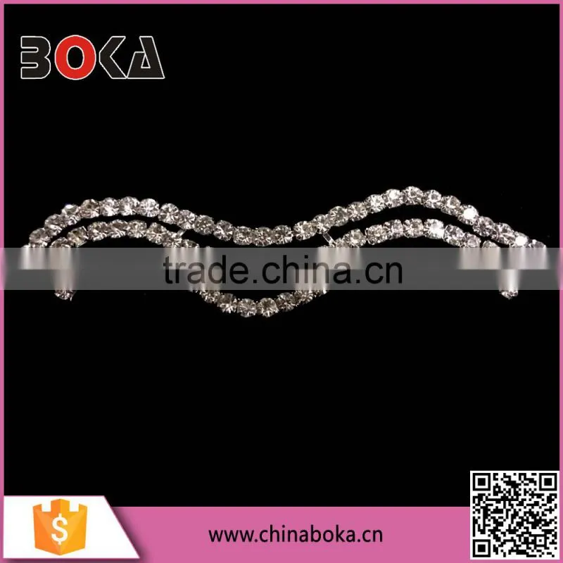 BOKA bling bling wavy crystal rhinestone trims, crystal trims for wedding dress