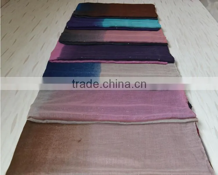 Wholesale New Design Autumn Fashion Gradient Cotton Glitter Woman Shawl