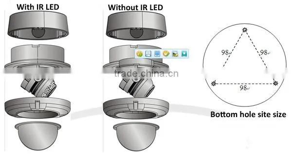 Auto Iris 1080P HD SDI Megapixel CCTV Camera Indoor Dome 2MP HD SDI Camera