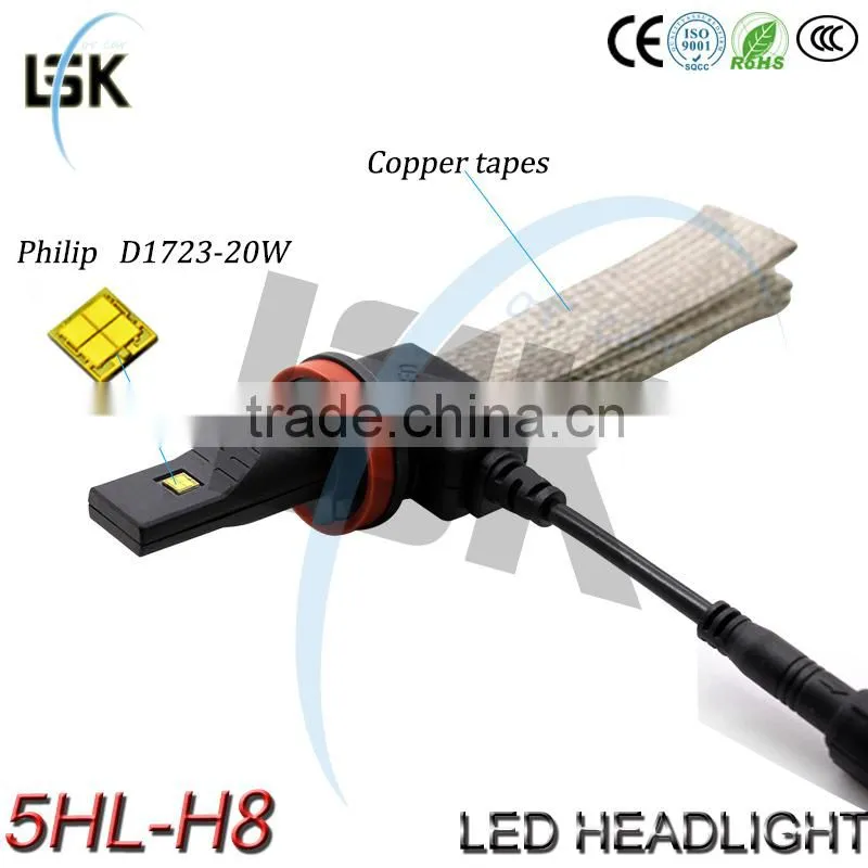 2015 Newest car G5 led headlight fanless auto led headlight h1 h3 h7 h8 h9 h11 9004 9006 9007 880 881