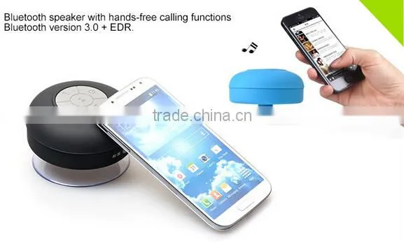 2015 Portable Waterproof Bluetooth Speaker Shower speaker Car Handsfree Receive Call & Music Suction Phone