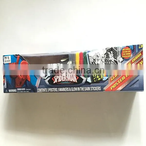SPIDER-MAN poster with Markers and Glow in the dark stickers