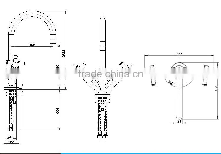 Welly Design Double Handles Mono Basin Mixer Tap