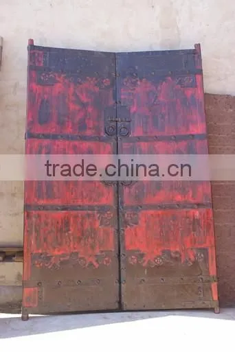 Vintage Antique Shanxi Recycle Old Elm Wood Inlaid Garden Door