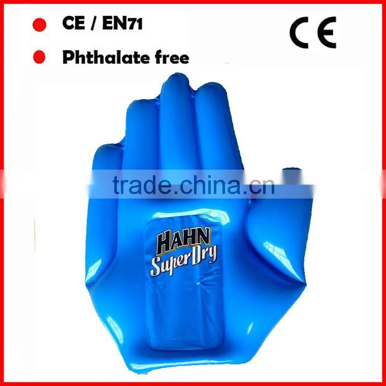 red color phthalate free pvc inflatable hand/inflatable fingers/promotional inflatable hand