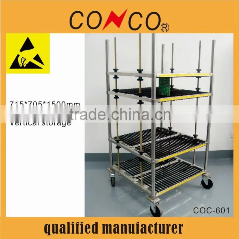 smt esd pcb storage antistatic trolley