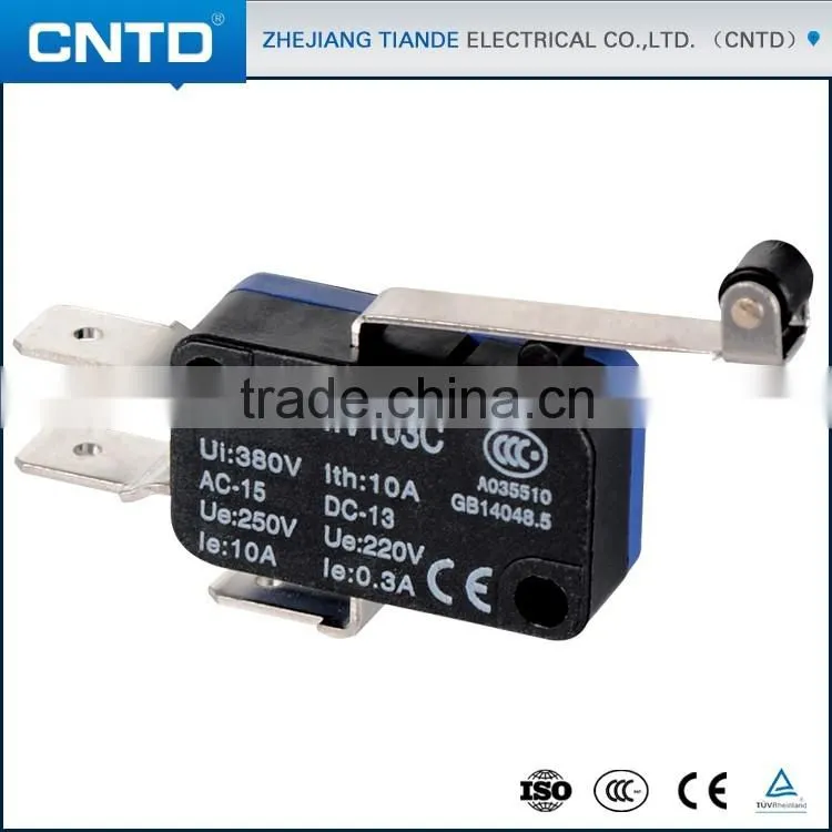 CNTD Compact Design Long Pulley Type 125V 16A Electrical Zippy Limit Micro Switch (CMV-103C)