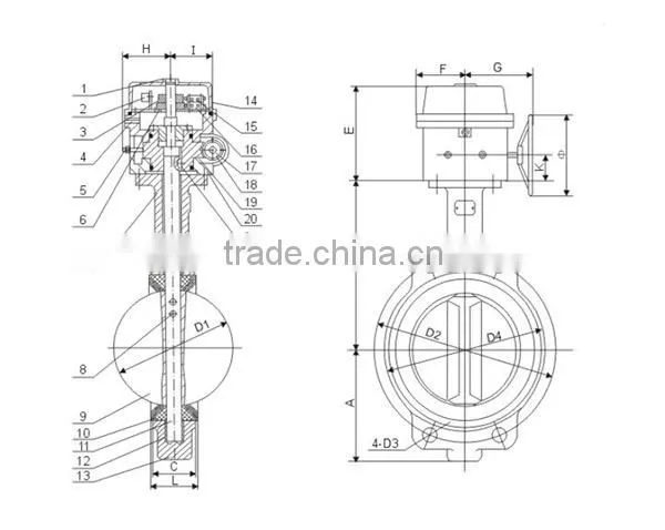 FXV-MD-063 screw type fire extinguished signal butterfly valve